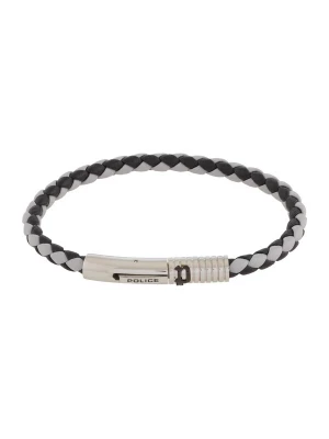 Foto van product POLICE Armband 'Modish' zwart / zilver / wit