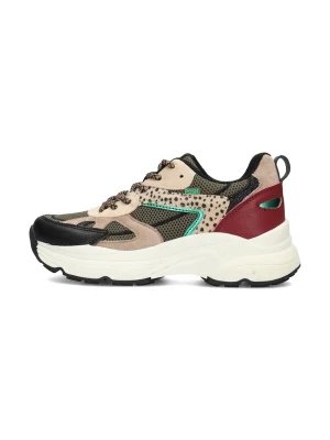 Foto van product POSH by Poelman Sneakers 'Ayoki' beige / olijfgroen / donkerrood / zwart