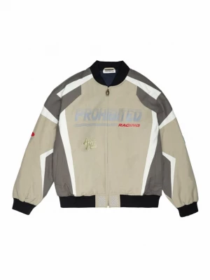 Foto van product Prohibited Tussenjas 'Hyperlane Racing' duifblauw / aardetinten / zilvergrijs / kaki