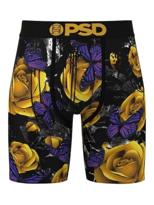 Foto van product PSD Boxershorts 'Golden Flight' safraan / antraciet / lila / zwart