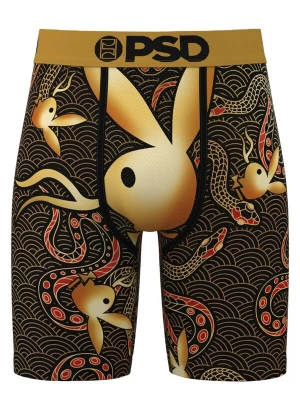 Foto van product PSD Boxershorts 'Playboy Snake' mosterd / lichtrood / zwart