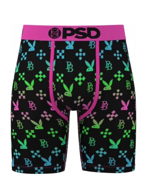Foto van product PSD Boxershorts 'Pleyboy Emblem' lichtblauw / neongroen / pink / zwart