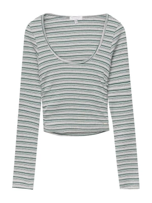 Foto van product Pull&Bear Shirt grijs gemêleerd / smaragd / wit