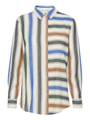 Foto van product PULZ Jeans Blouse 'NORAH' beige / blauw / grasgroen / oranje