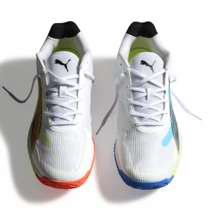 Foto van product PUMA Accelerate Turbo 4 Game On Handbalschoenen Uniseks, Blauw / Rood / Wit