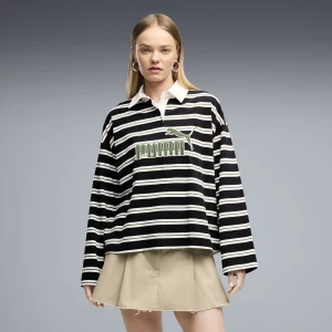 Foto van product PUMA Essentials Elevated No.1 Logo Oversized Rugby poloshirt voor Dames, Zwart
