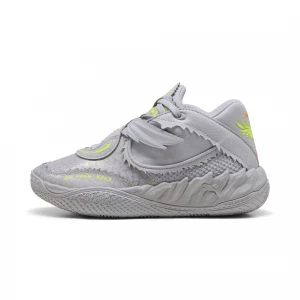 Foto van product PUMA MB.05 Metallic basketbalschoenen, Rood / Geel / Zilver