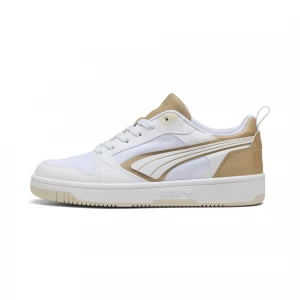 Foto van product PUMA Rebound v6 Low Aqua Metallics sneakers unisex, Wit / Goud niebieski