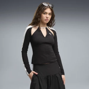 Foto van product PUMA T7 slank T-shirt met Lange Mouwen met cut-outs voor Dames, Zwart