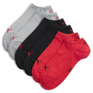 Foto van product PUMA Uniseks sneakersokken (set van 3), Zwart / Rood