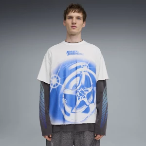 Foto van product PUMA x FAST & FURIOUS oversized T-shirt voor Heren, Grijs / Wit