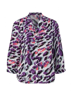 Foto van product QS Blouse ecru / cyaan blauw / lila / zwart