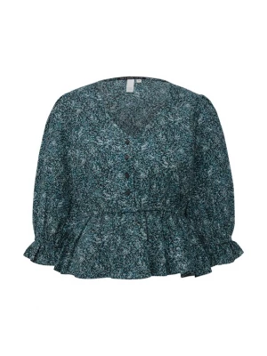 Foto van product QS Blouse petrol / mintgroen / zwart