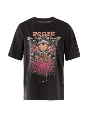 Foto van product QS Shirt beige / pink / zwart / wit