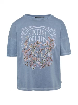 Foto van product QS Shirt blauw denim / lichtblauw / rosa / offwhite