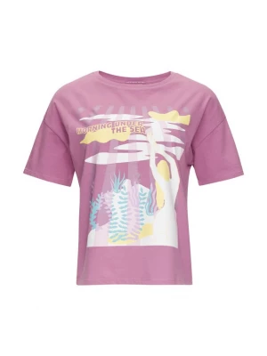 Foto van product QS Shirt blauw / geel / lila / wit