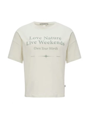 Foto van product QS Shirt ecru / lichtgroen