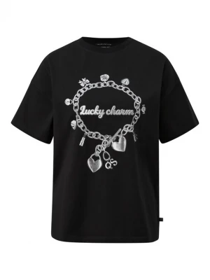 Foto van product QS Shirt grijs / donkergrijs / zwart / wit