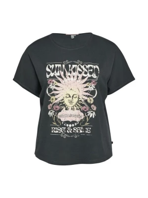 Foto van product QS Shirt pasteelgeel / antraciet / oudroze / natuurwit