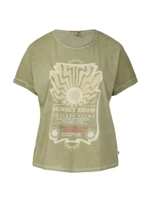 Foto van product QS Shirt pastelgroen / groen gemêleerd / wit