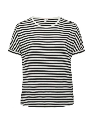 Foto van product QS Shirt zwart / offwhite