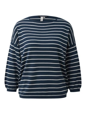 Foto van product QS Trui donkerblauw / wit