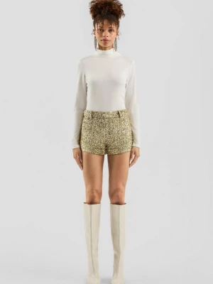 Foto van product QS x Vanessa Mai | glinsterende lovertjes shorts goud