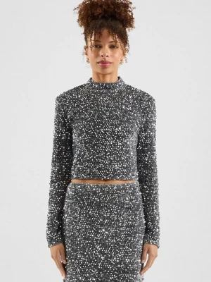 Foto van product QS x Vanessa Mai | Pailletten shirt zilver
