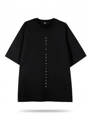 Foto van product QWX2 Shirt 'GOD' ARCHITECTURE' zwart