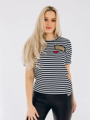 Foto van product RADADA Shirt 'CROWN AND RED LIPS' zwart