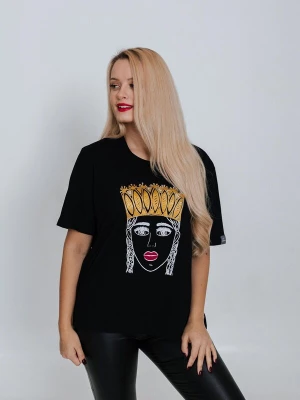 Foto van product RADADA Shirt 'GIRL WITH GOLDEN CROWN' zwart