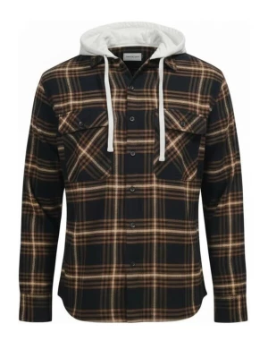 Foto van product Radwa Overhemd 'Mens flannel with hooddie' bruin