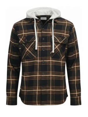 Foto van product Radwa Overhemd 'Mens flannel with hooddie' bruin