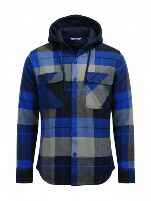 Foto van product Radwa Overhemd 'Mens flannel with hooddie' royal blue / koningsblauw