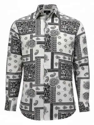 Foto van product Radwa Overhemd 'Men's Viscose multicolor pattern shirt' natuurwit