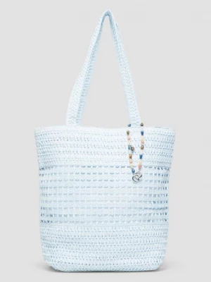 Foto van product Raffia-draagtas met ritssluiting en sieradenaccent s.Oliver blauw