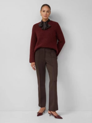 Foto van product Rechte broek in scuba met decoratieve tape aan de zijkant s.Oliver bruin