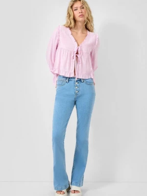 Foto van product Reena jeans / slim fit / hoog model / wijduitlopende pijpen QS blauw