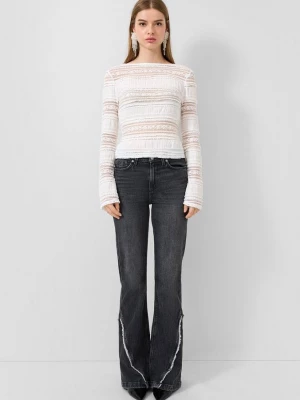 Foto van product Reena jeans / slim fit / hoog model / wijduitlopende pijpen QS grijs
