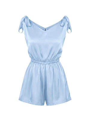 Foto van product REGINA FASHION Jumpsuit 'Tie-Shoulder V-Neck Playsuit (Soft Sheen)' lichtblauw