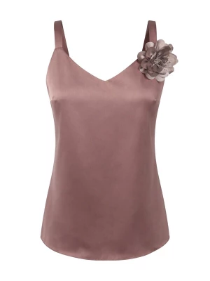Foto van product REGINA FASHION Top 'V-Neck Satin Top with 3D Flower Detail' pink