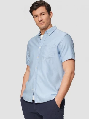 Foto van product Regular fit: overhemd met korte mouwen en buttondownkraag van een lyocellmix s.Oliver blauw