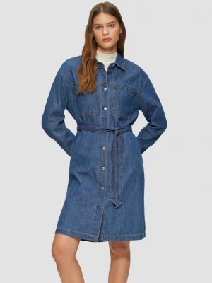 Foto van product Relaxed denim overhemdjurk met strikceintuur s.Oliver blauw