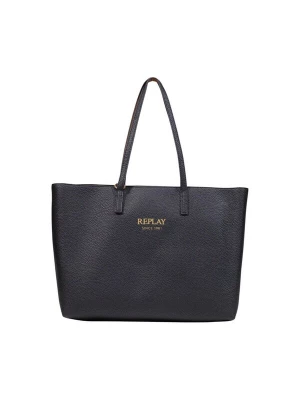 Foto van product REPLAY Shopper 'PLAIN SYNTHETIC + VELVETY SYNTHETIC + CU FW01CA.000.A7243Y' zwart