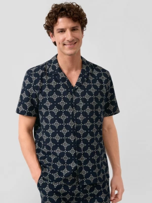 Foto van product Resort fit: gestructureerd katoenen overhemd met all-over print s.Oliver blauw