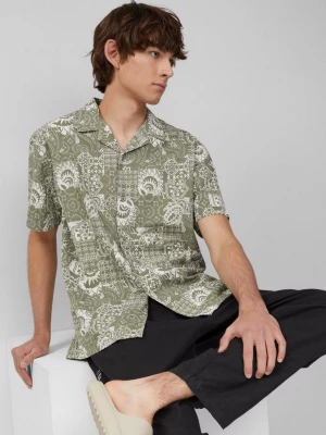 Foto van product Resort pasvorm: katoenen shirt met all-over print QS groen