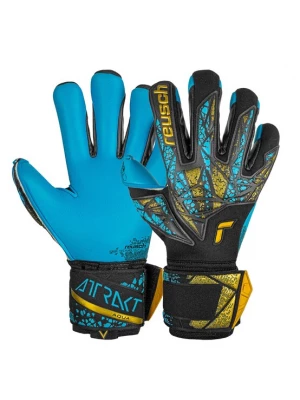 Foto van product REUSCH Sporthandschoenen 'Attrakt Aqua Finger Support' lichtblauw / geel / zwart