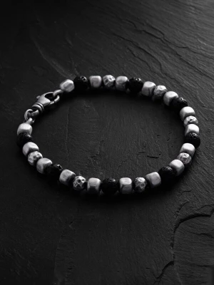 Foto van product REYTEL Armband 'CUBE. LAVA STONE' zilver