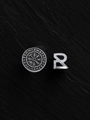 Foto van product REYTEL Oorbel 'VEGVISIR. RUNES' zilver