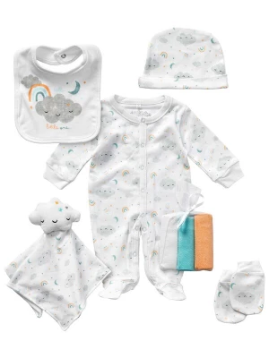 Foto van product Rock a Bye Baby Boutique Set 'Wolken' cyaan blauw / grijs / oranje / wit